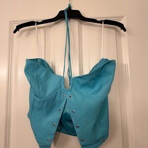 Princess Polly Blue Halter Top